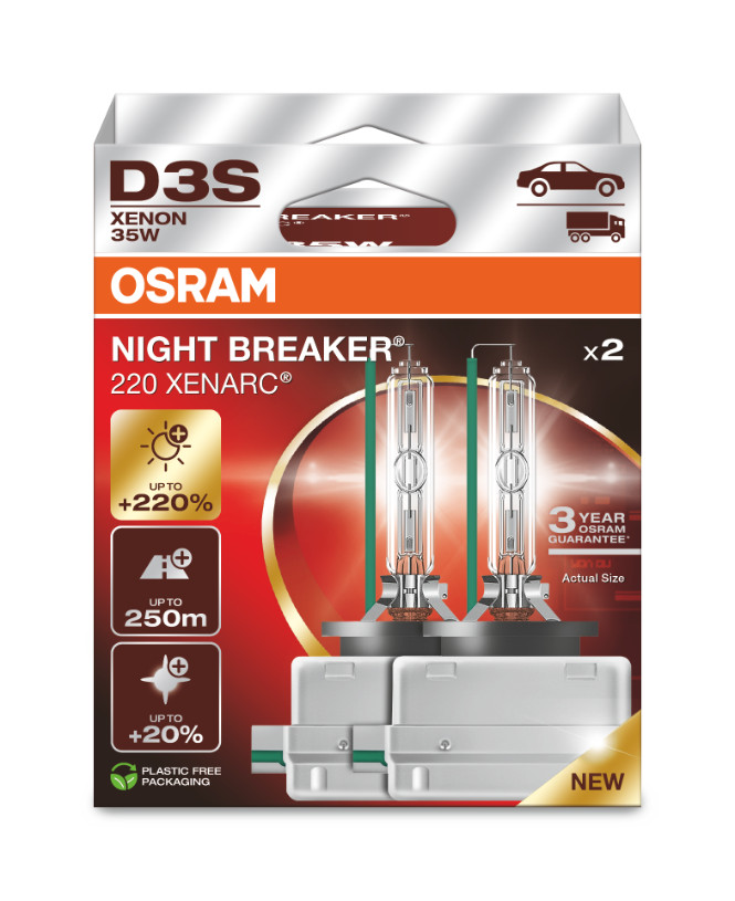 D3S 35W XENARC® NIGHT BREAKER® LASER +220% 3 Jahre Garantie*