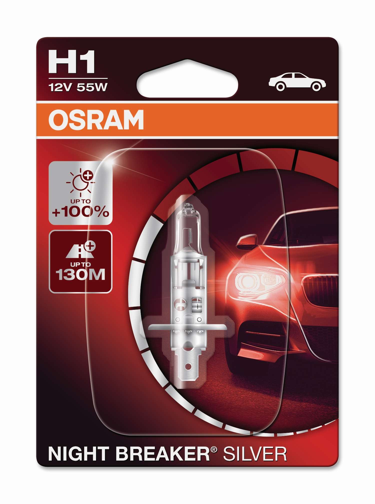H1 12V 55W P14.5S NIGHT BREAKER® SILVER +100% 1 St. OSRAM