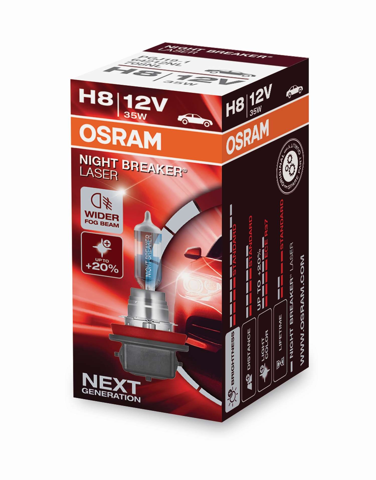 H8 12V 35W PGJ19-1 NIGHT BREAKER® LASER +150% mehr Helligkei