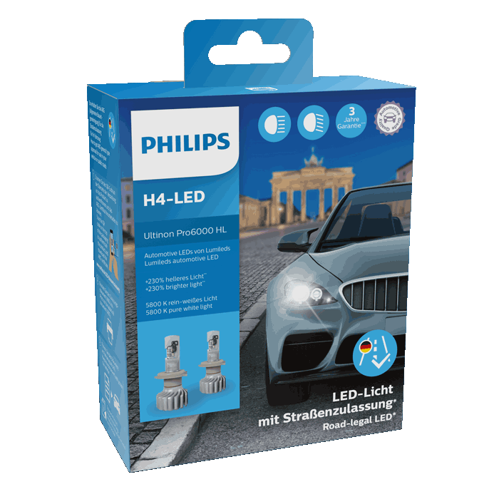 B-Ware Philips Ultinon Pro6000 LED H4 11972 U6000 X2