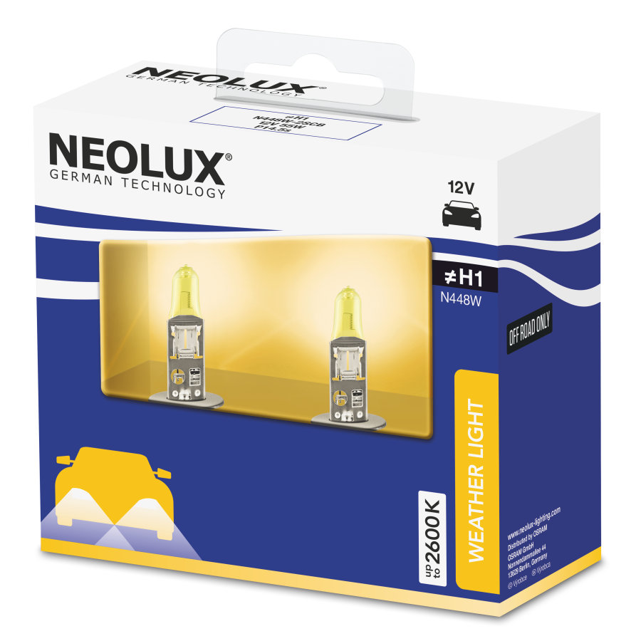 H1 12V 55W P14.5s Weather Light 2600K N448W-2SCB 2 St. NEOLU