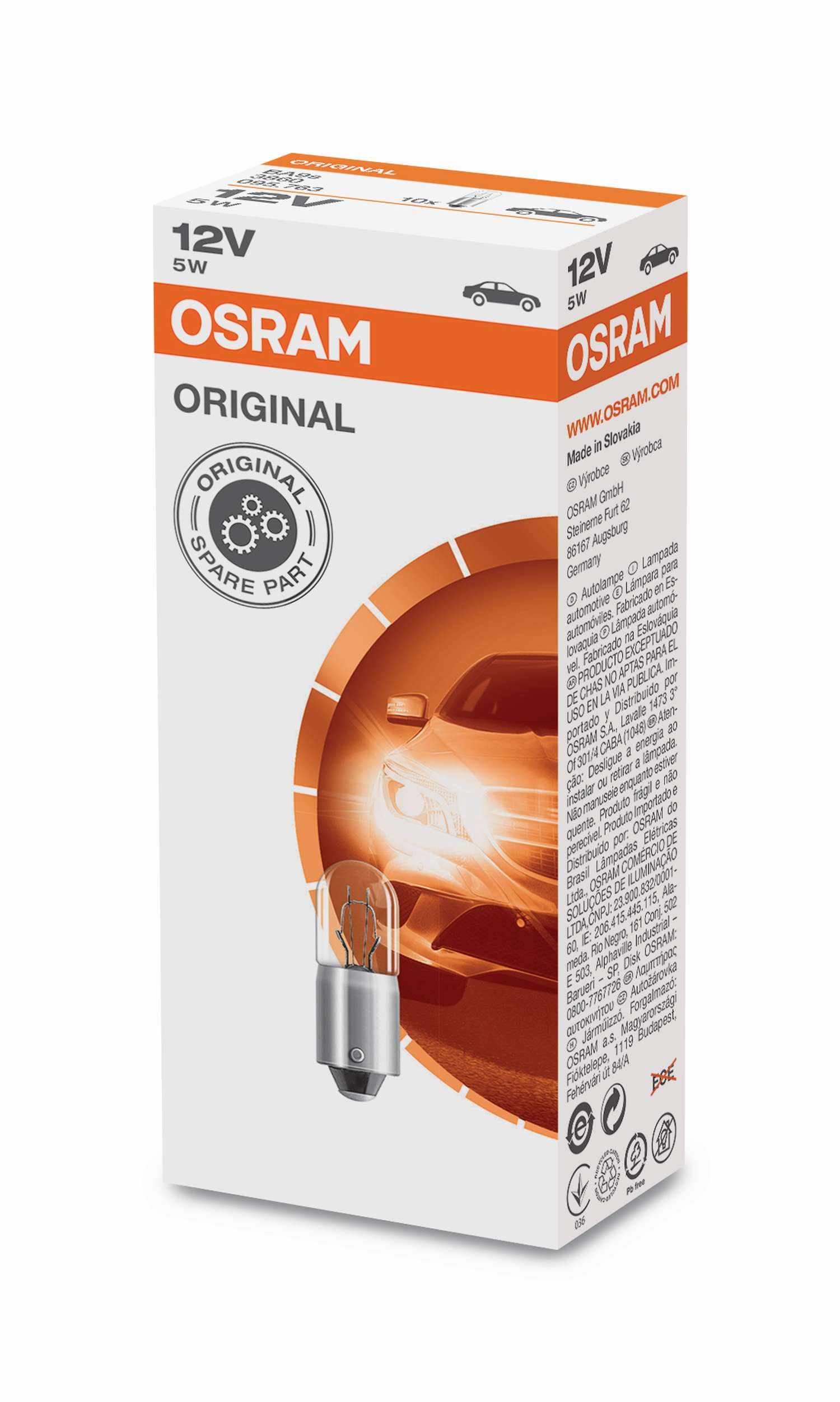12V 5W  BA9s 3860 1st. OSRAM
