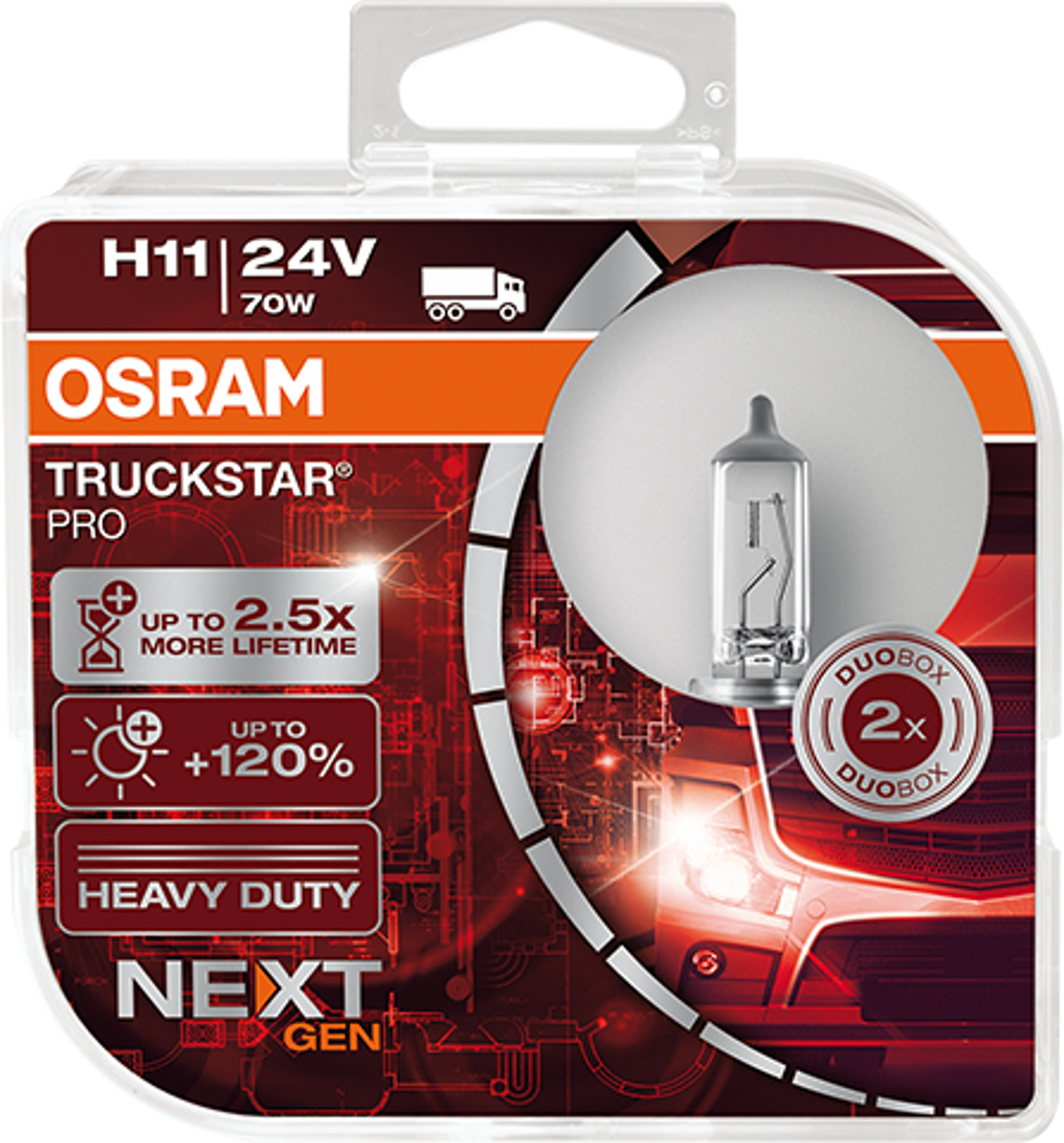 H11 24V 70W PGJ19-2 TRUCKSTAR® PRO NEXT GEN bis +120% mehr L