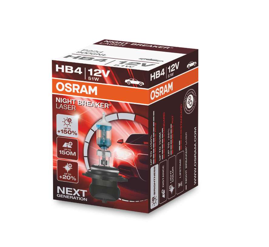 HB4 12V 51W P22s NIGHT BREAKER® LASER +150% mehr Helligkeit