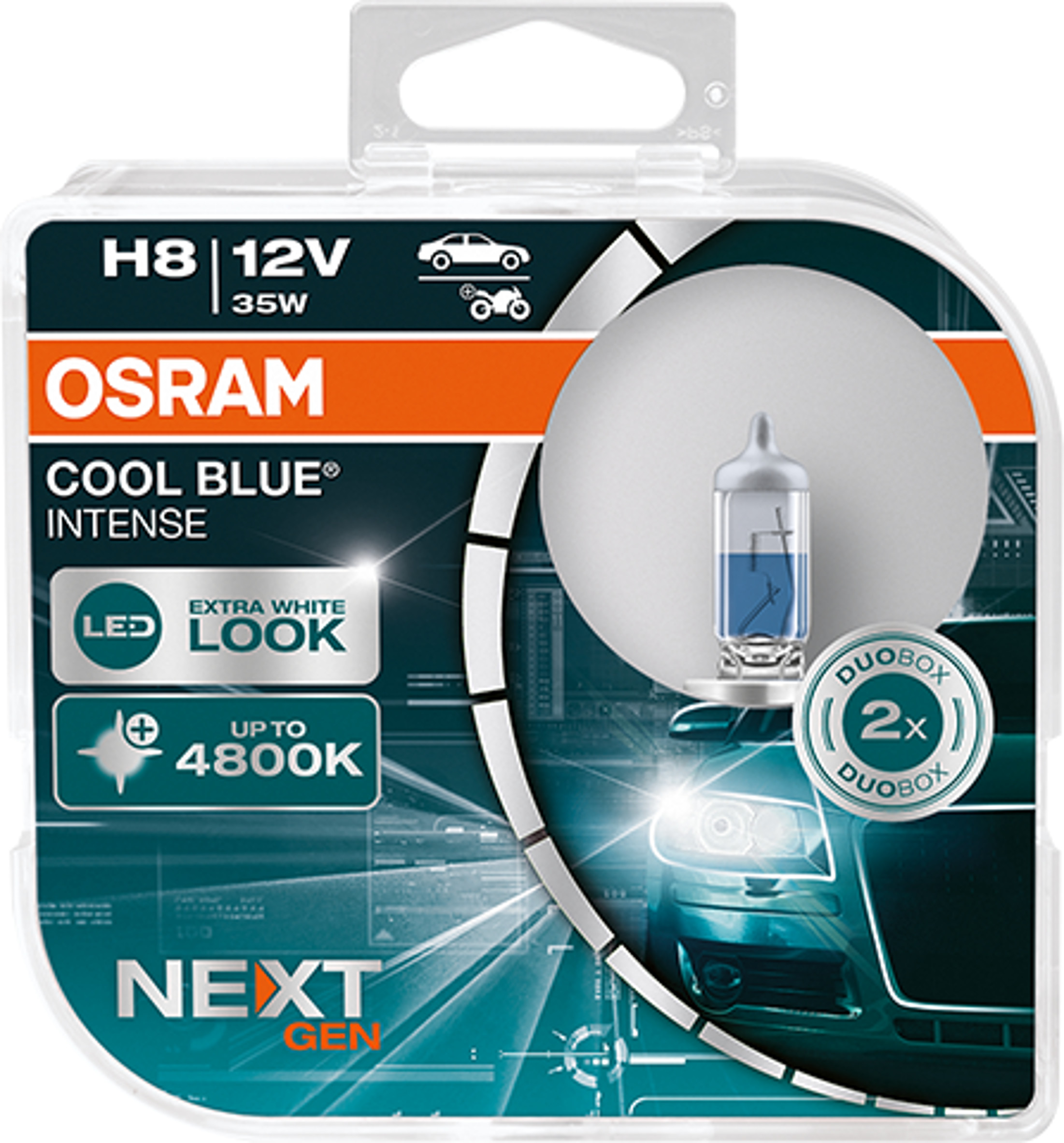 H8 12V 35W PGJ19-1 Cool Blue INTENSE NextGeneration 4800K +1