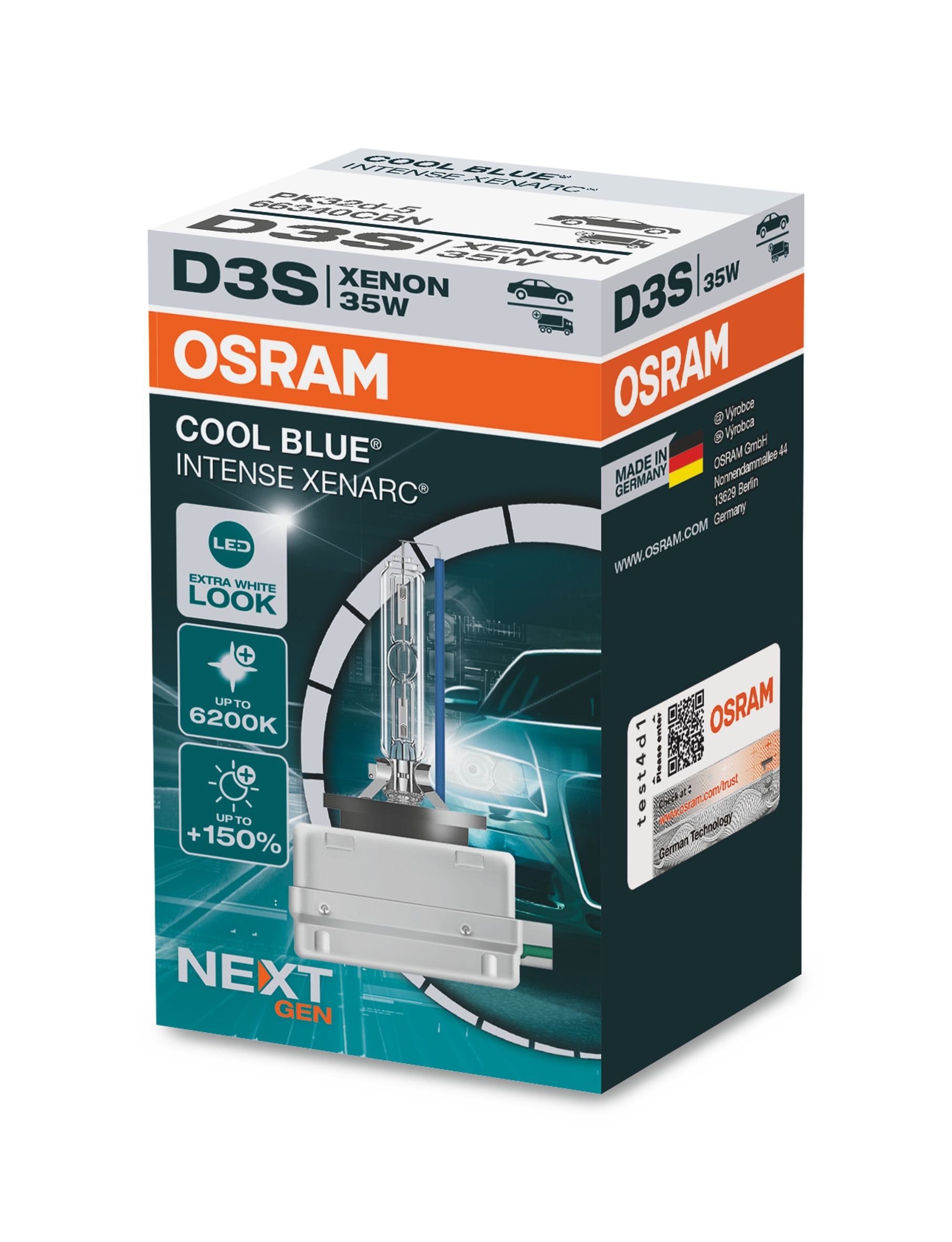 D3S 12V+24V 35W PK32d-5 XENARC COOL BLUE INTENSE NextGen. 62