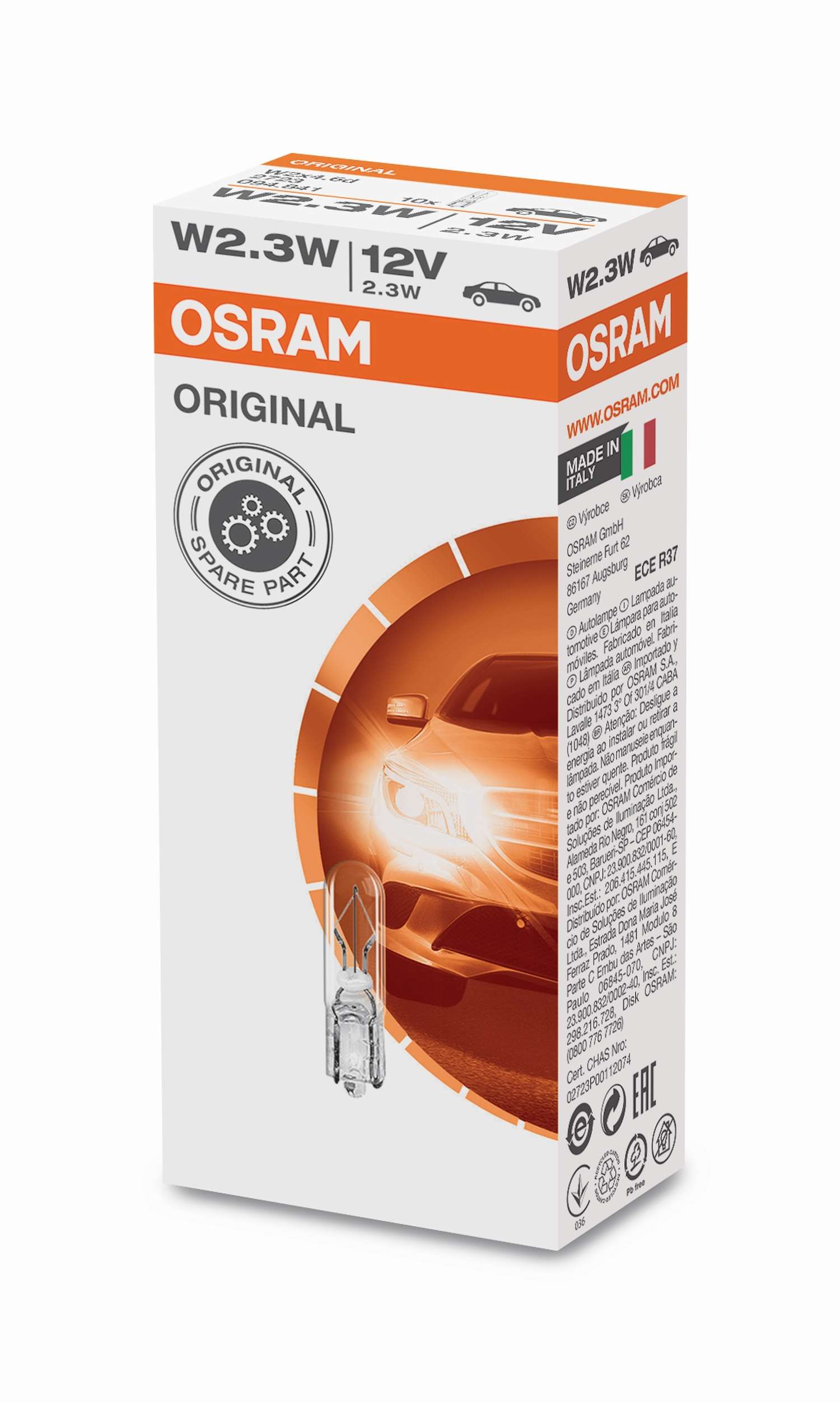 W2,3W 12V 2,3W W2x4,6d 1st. OSRAM