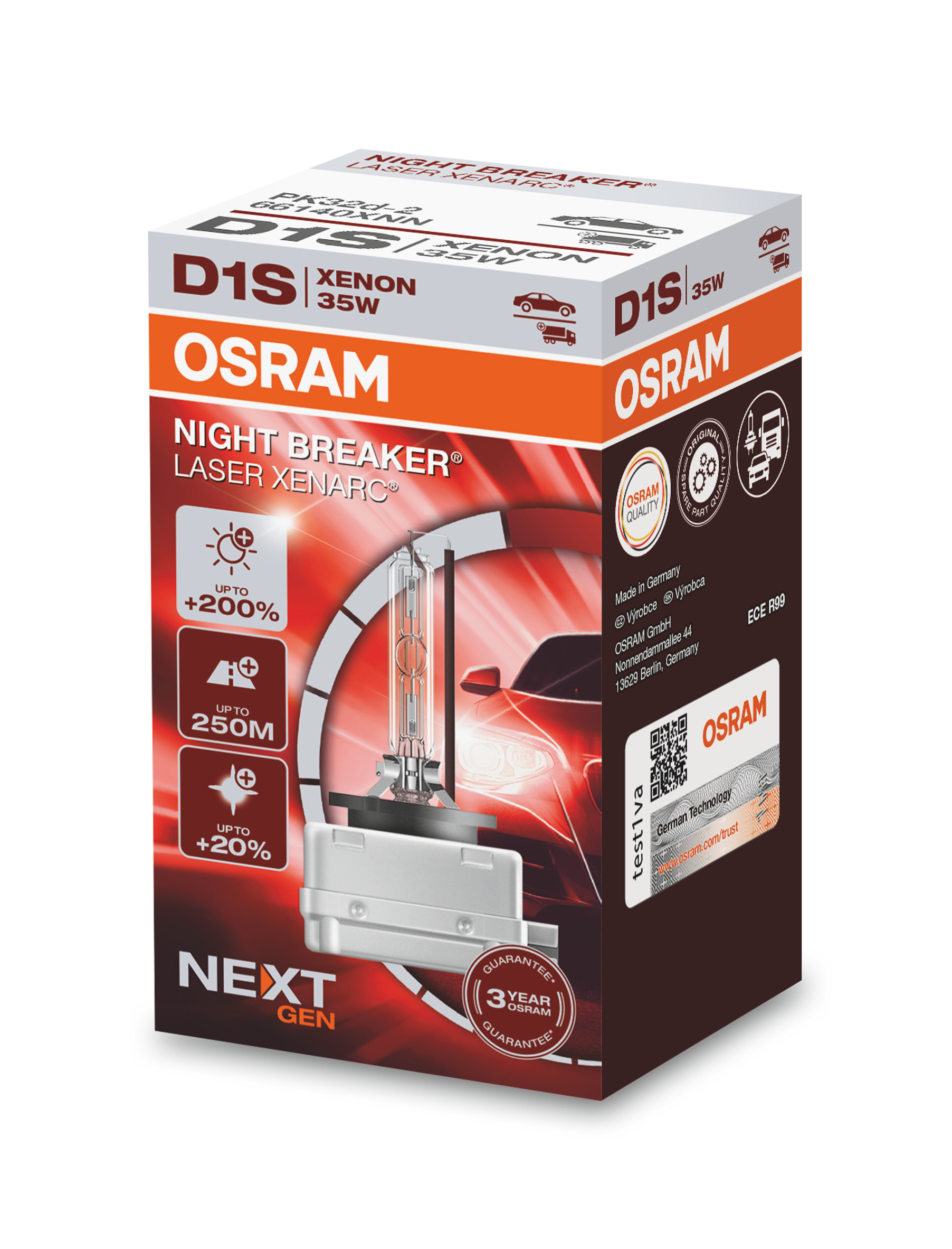 D1S 12/24V XENARC® NIGHT BREAKER® LASER +220% 3 Jahre Garant