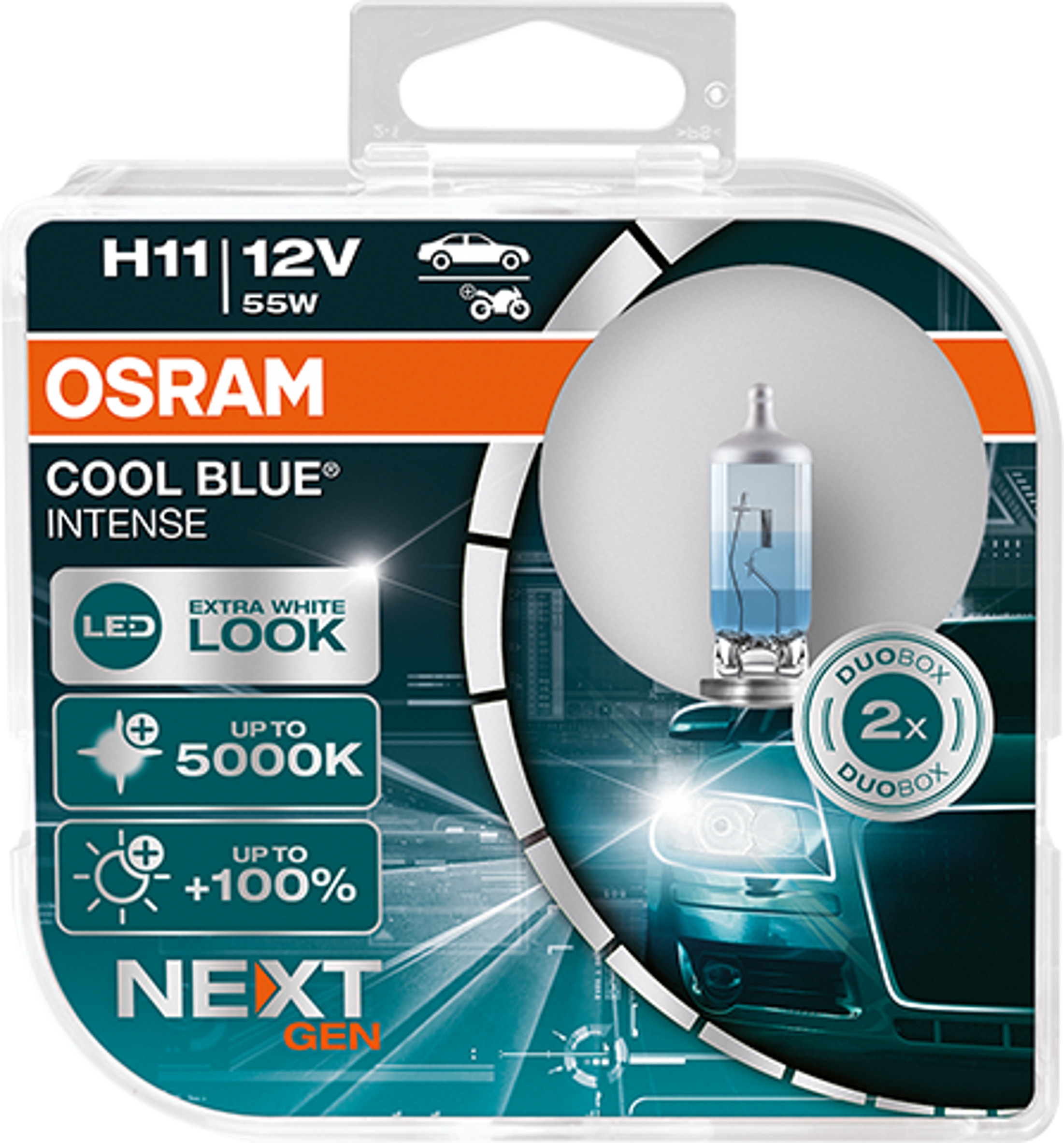 H11 12V 55W PGJ19-2 Cool Blue INTENSE NextGeneration 5000K +