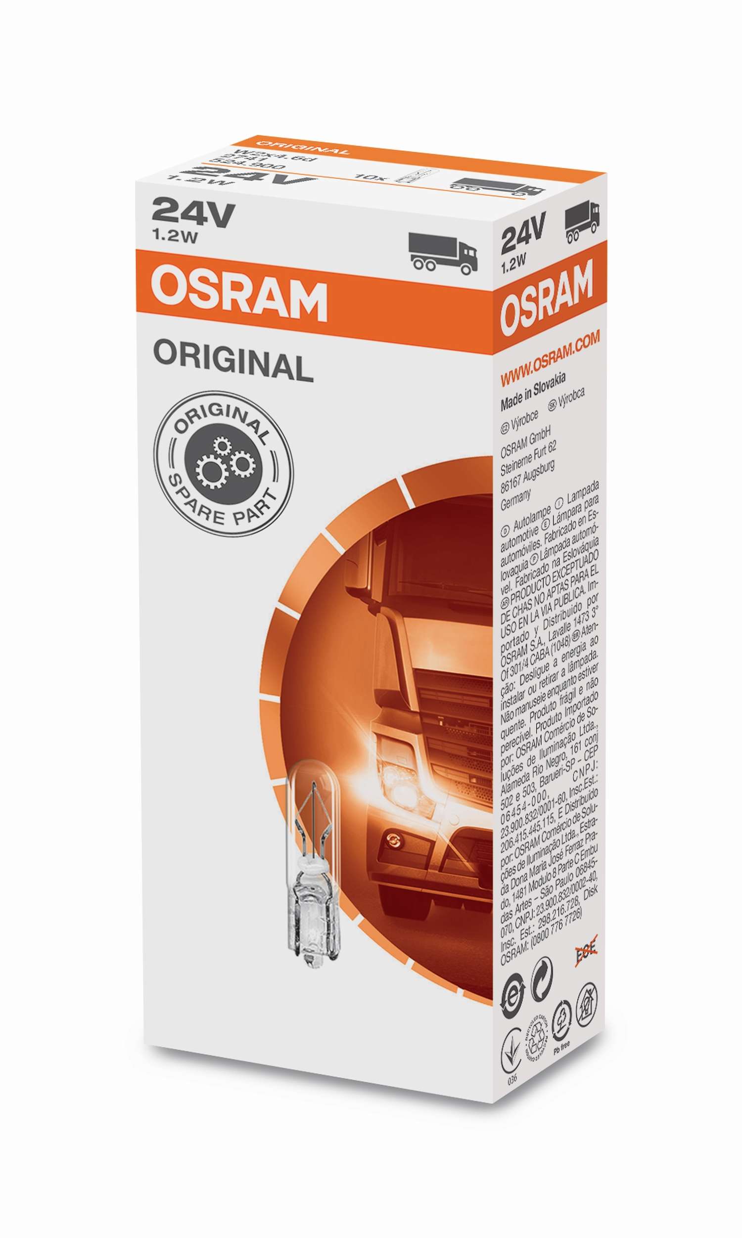 W1,2W 24V 1,2W W2x4,6d 1st. OSRAM