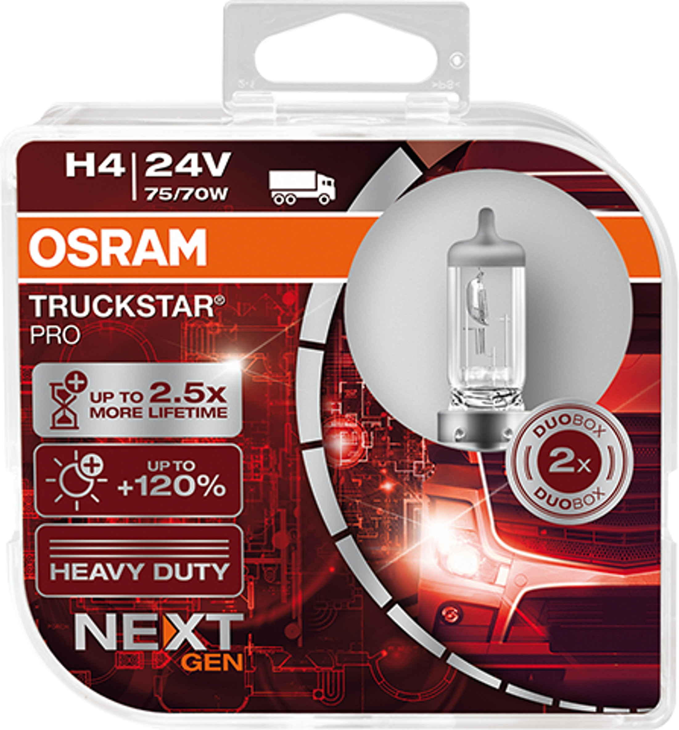 H4 24V 75W P43t TRUCKSTAR® PRO NEXT GEN bis +120% mehr Licht