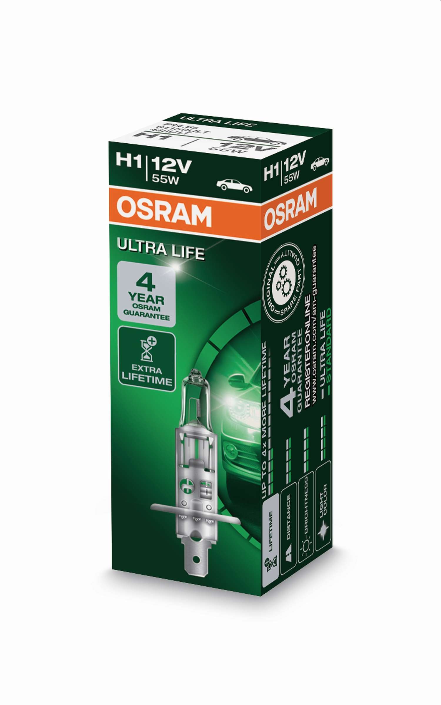 H1 12V 55W P14,5s ULTRA LIFE 4 Jahre Garantie 1St. Faltschac