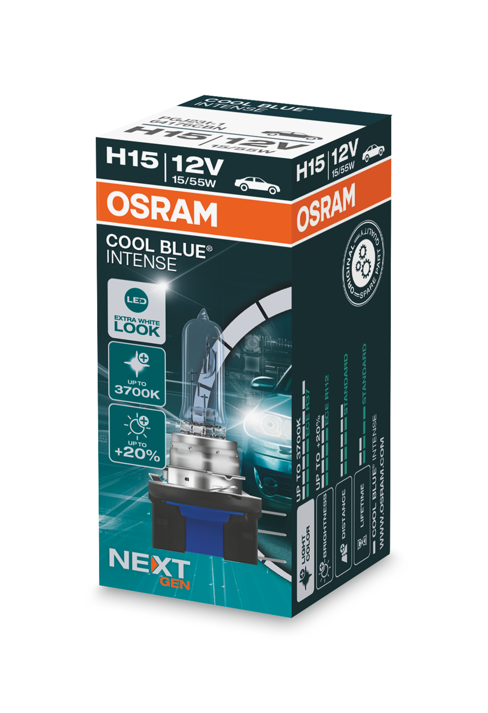 H15 12V 15/55W PGJ23t-1 Cool Blue INTENSE NextGen. 3700K +10