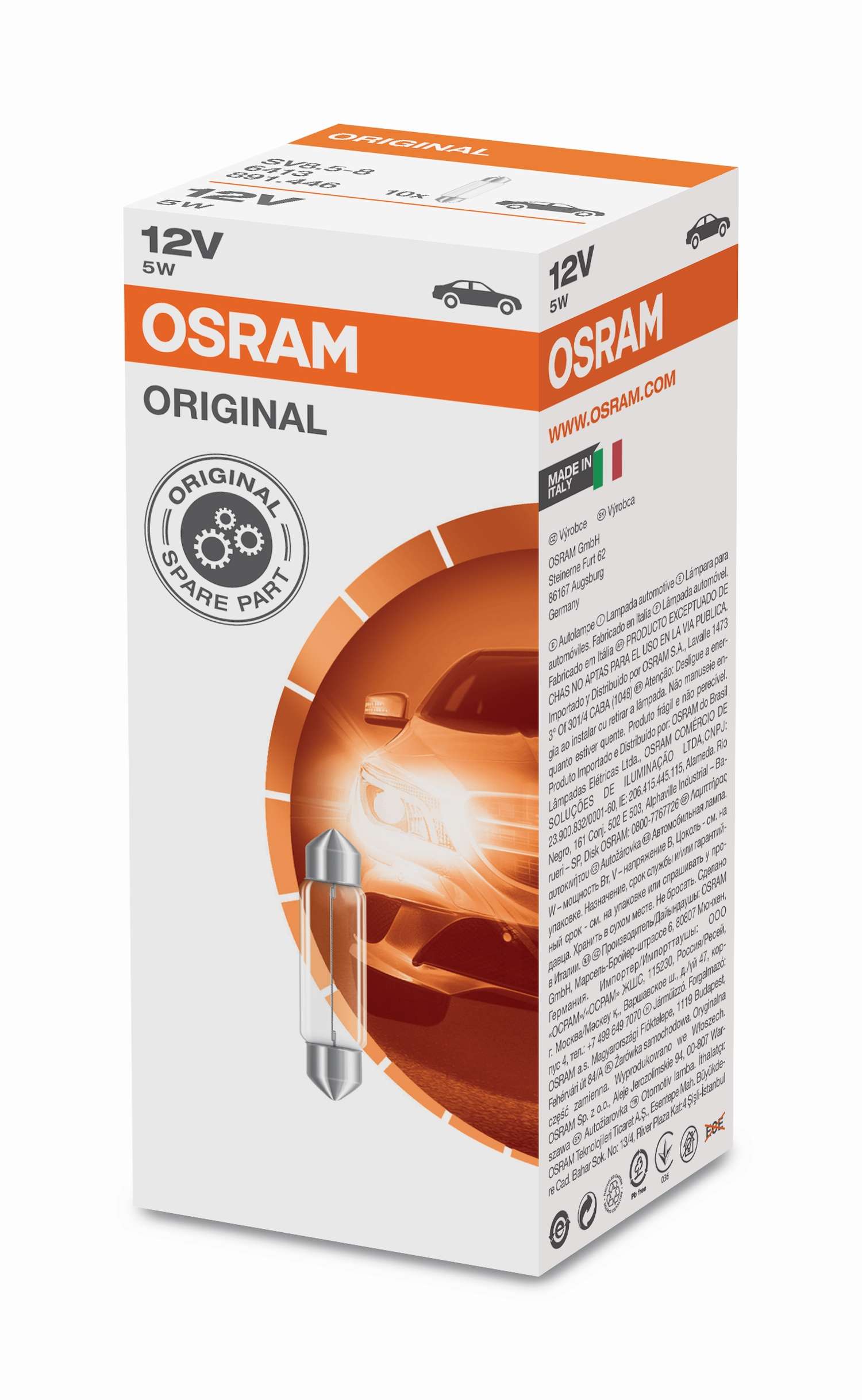 5W 41mm Soffitte Faltschachtel 12V Original OSRAM