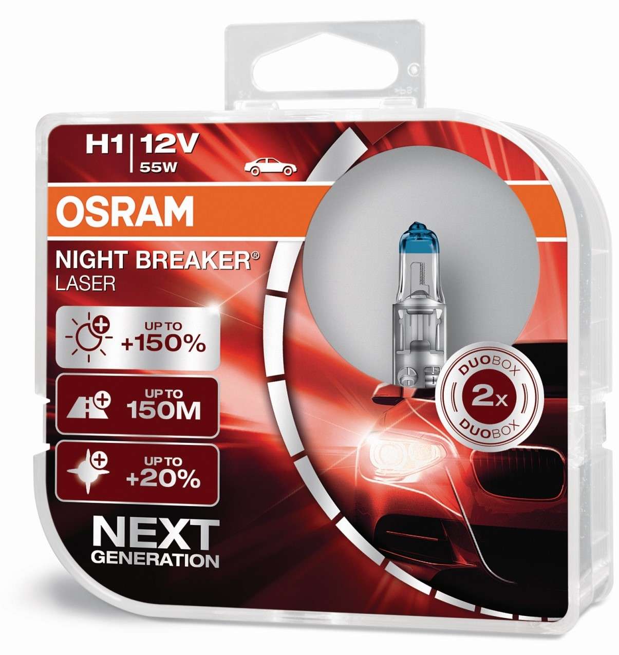 H1 12V 55W P14.5s NIGHT BREAKER® LASER +150% mehr Helligkeit
