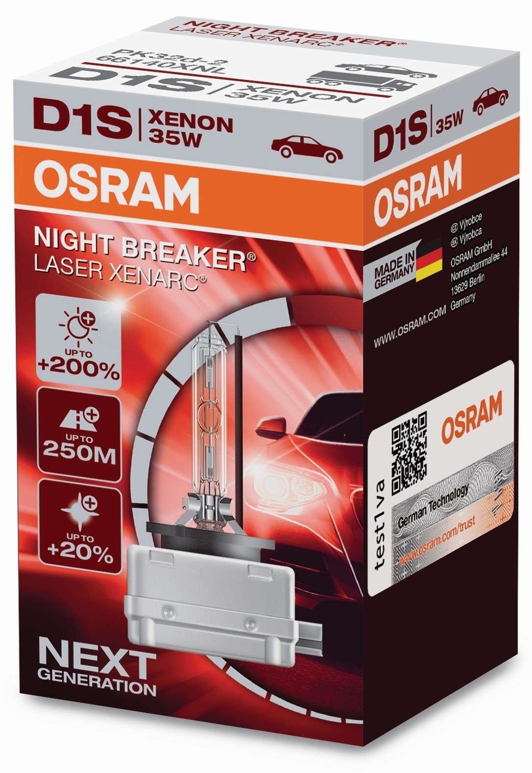 D1S 12/24V PK32D-2 XENARC® NIGHT BREAKER® LASER +200% 1 St.
