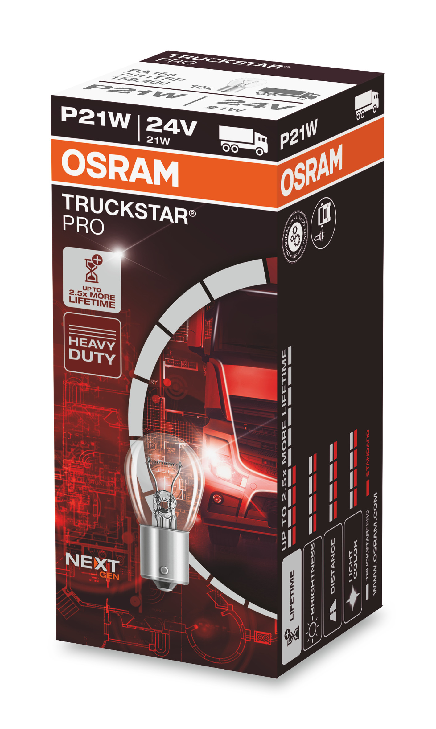P21W 24V 21W BA15s TRUCKSTAR® PRO NEXT GEN bis 2,5x längere