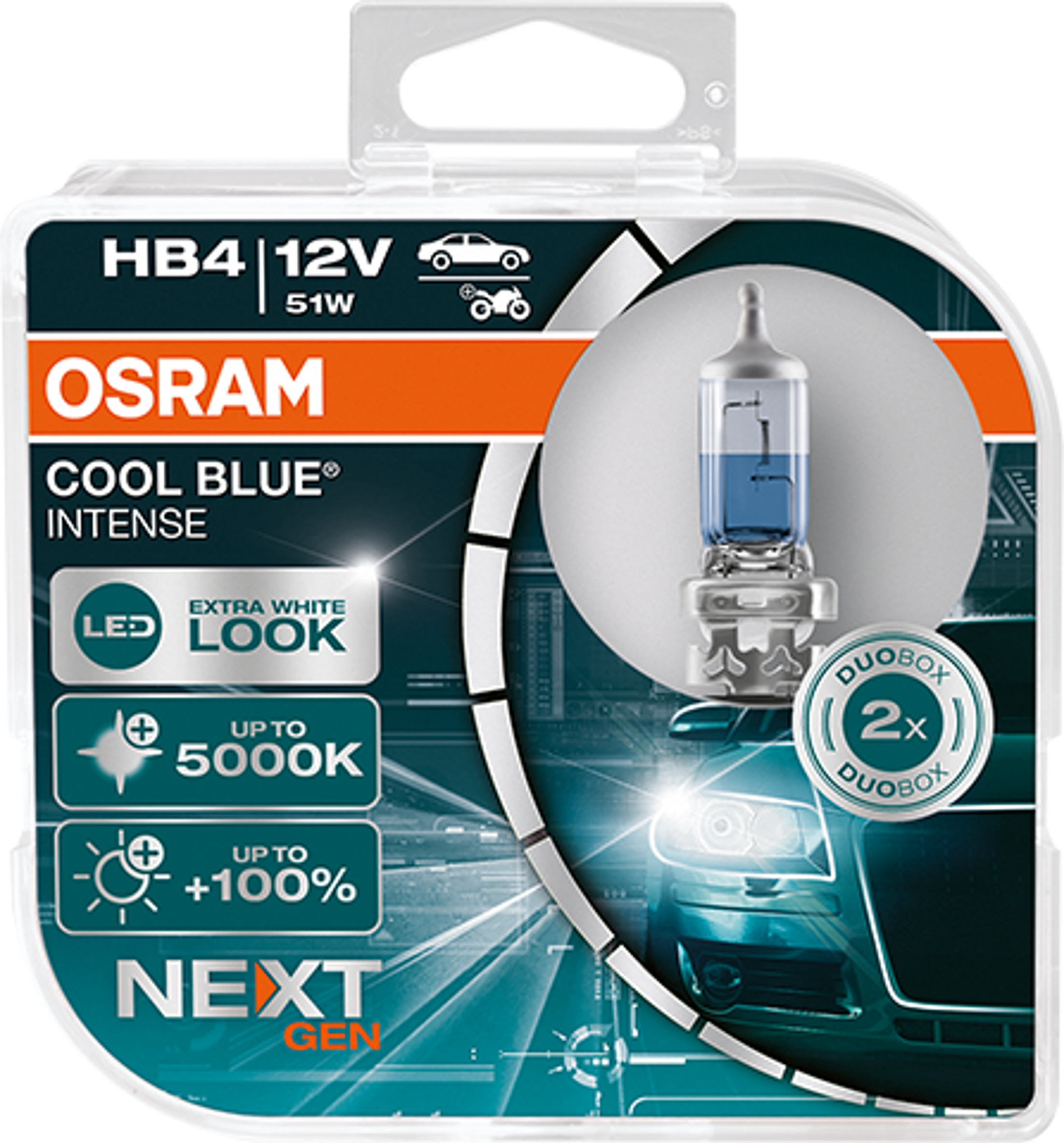 HB4 12V 51W P22d Cool Blue INTENSE NextGeneration 5000K +100