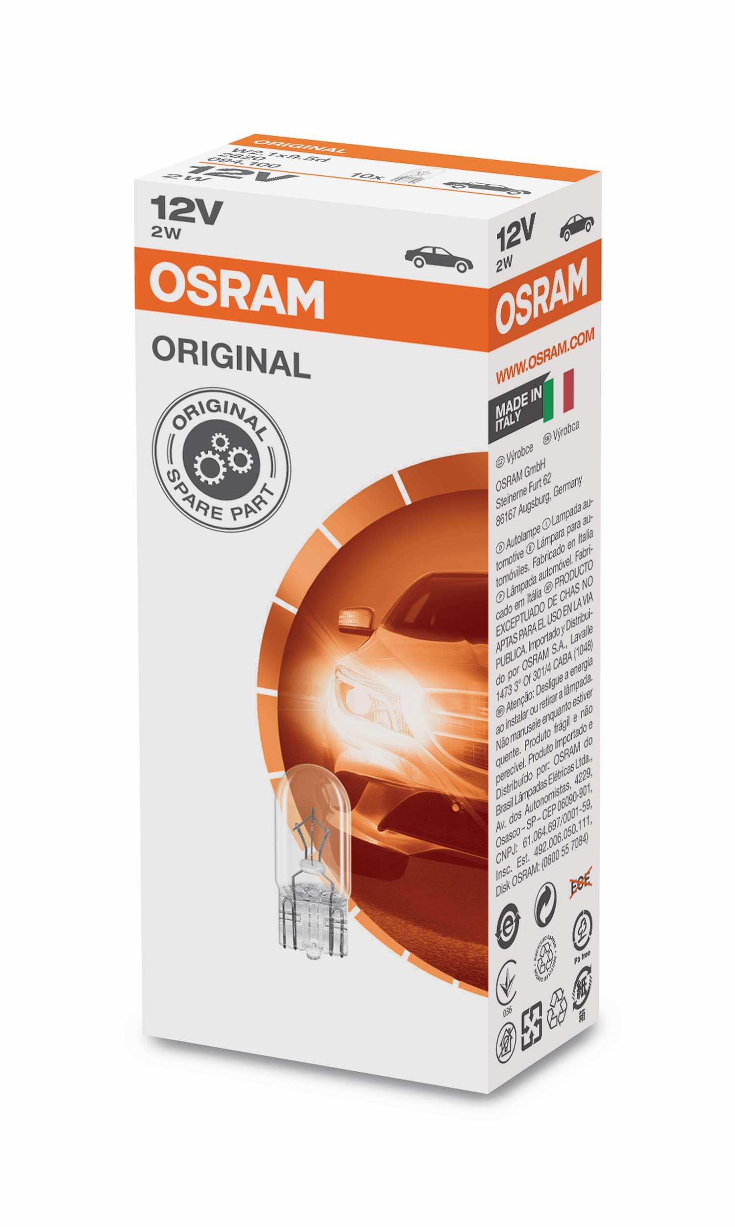 2W 12V W2,1x9,5d Original 1st. OSRAM