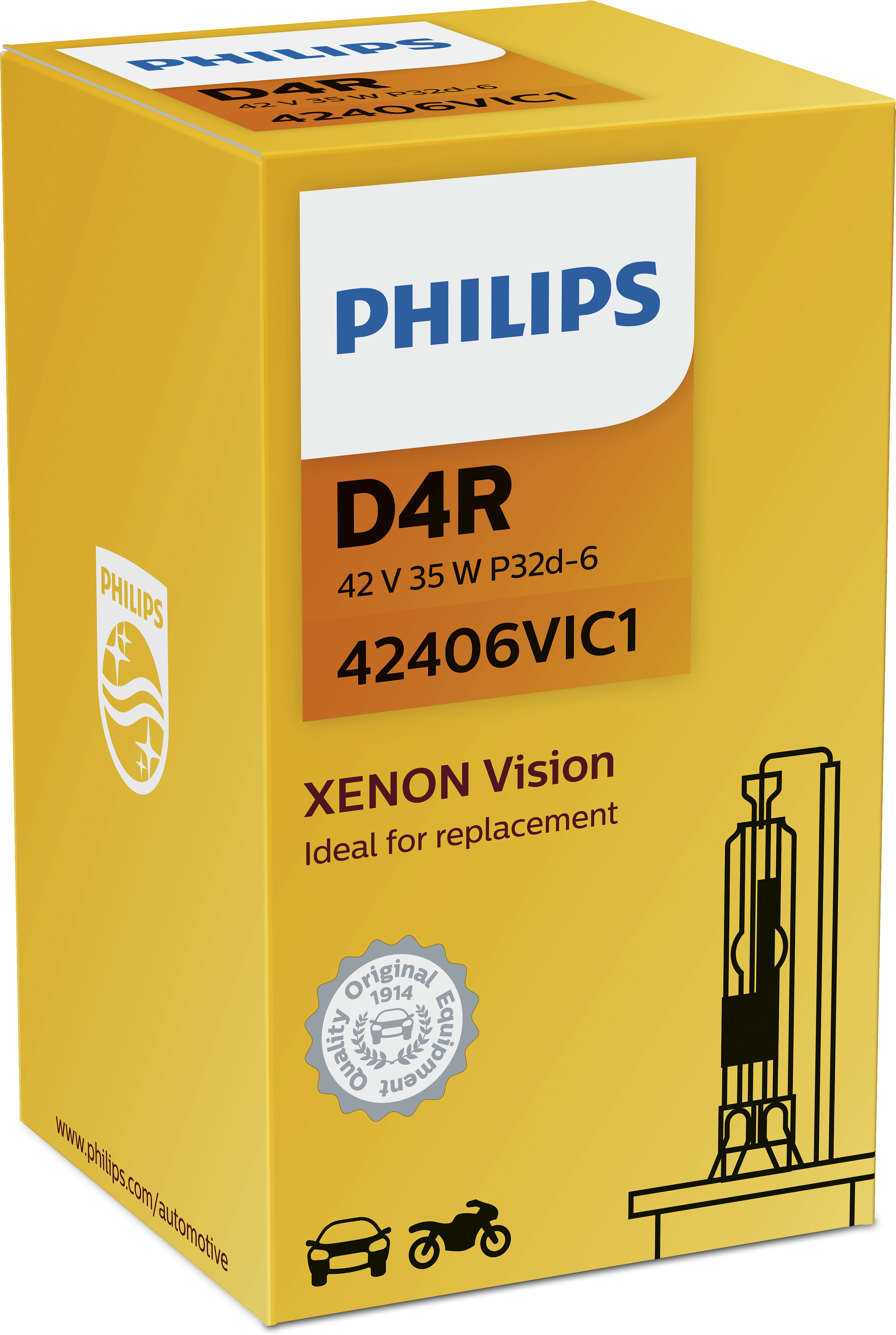 Philips D4R Vision Xenon Autolampe OE Qualität 42406VIC1