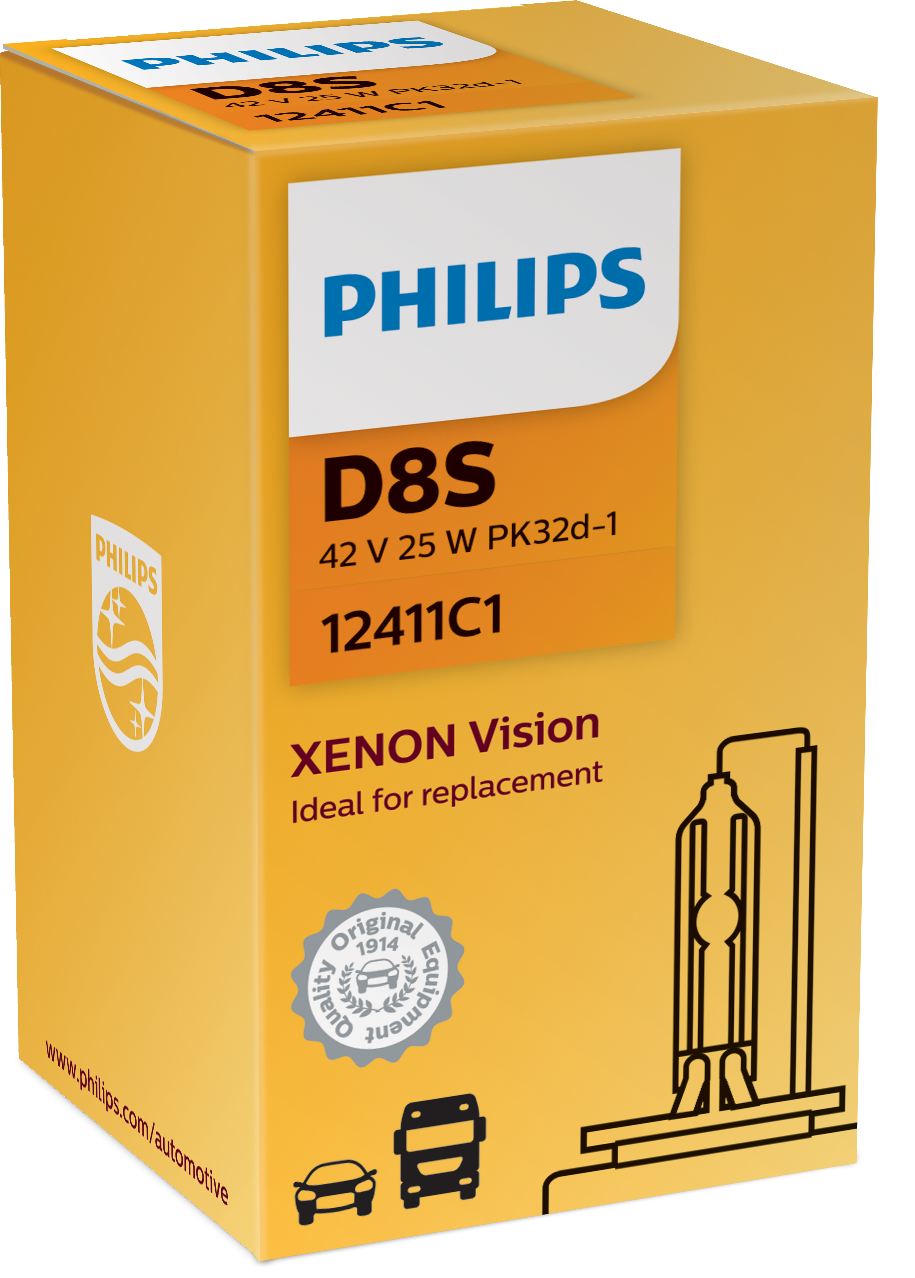 Philips D8S Vision Xenon Autolampe OE Qualität 12411C1