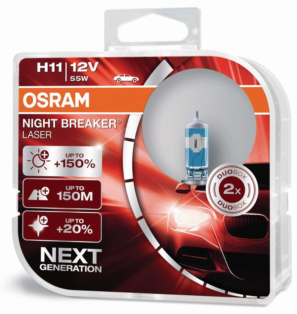 H11 12V 55W PGJ19-2 NIGHT BREAKER® LASER +150% mehr Helligke