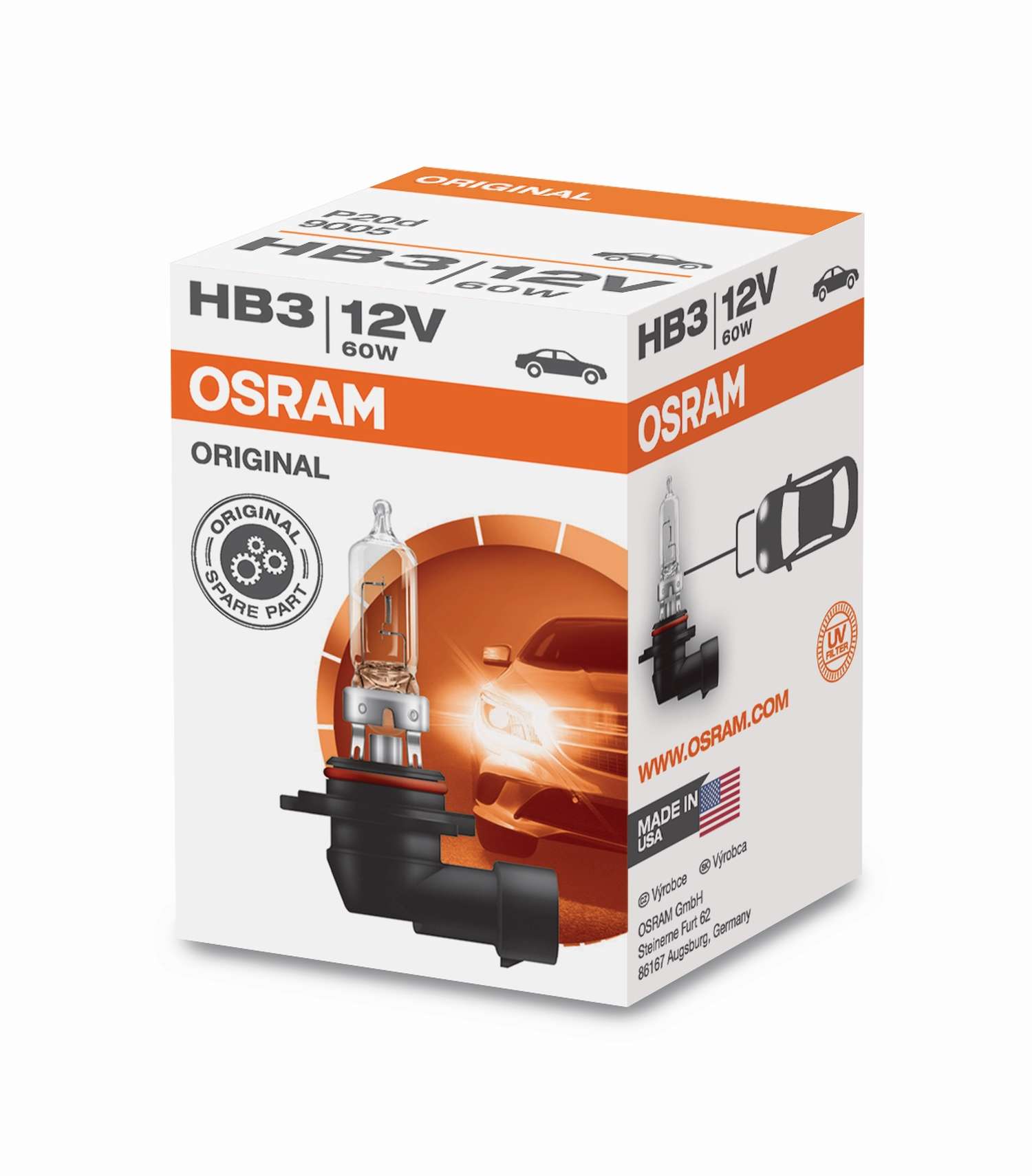 HB3 12V 60W P20d 1st. Original Spare Part OSRAM