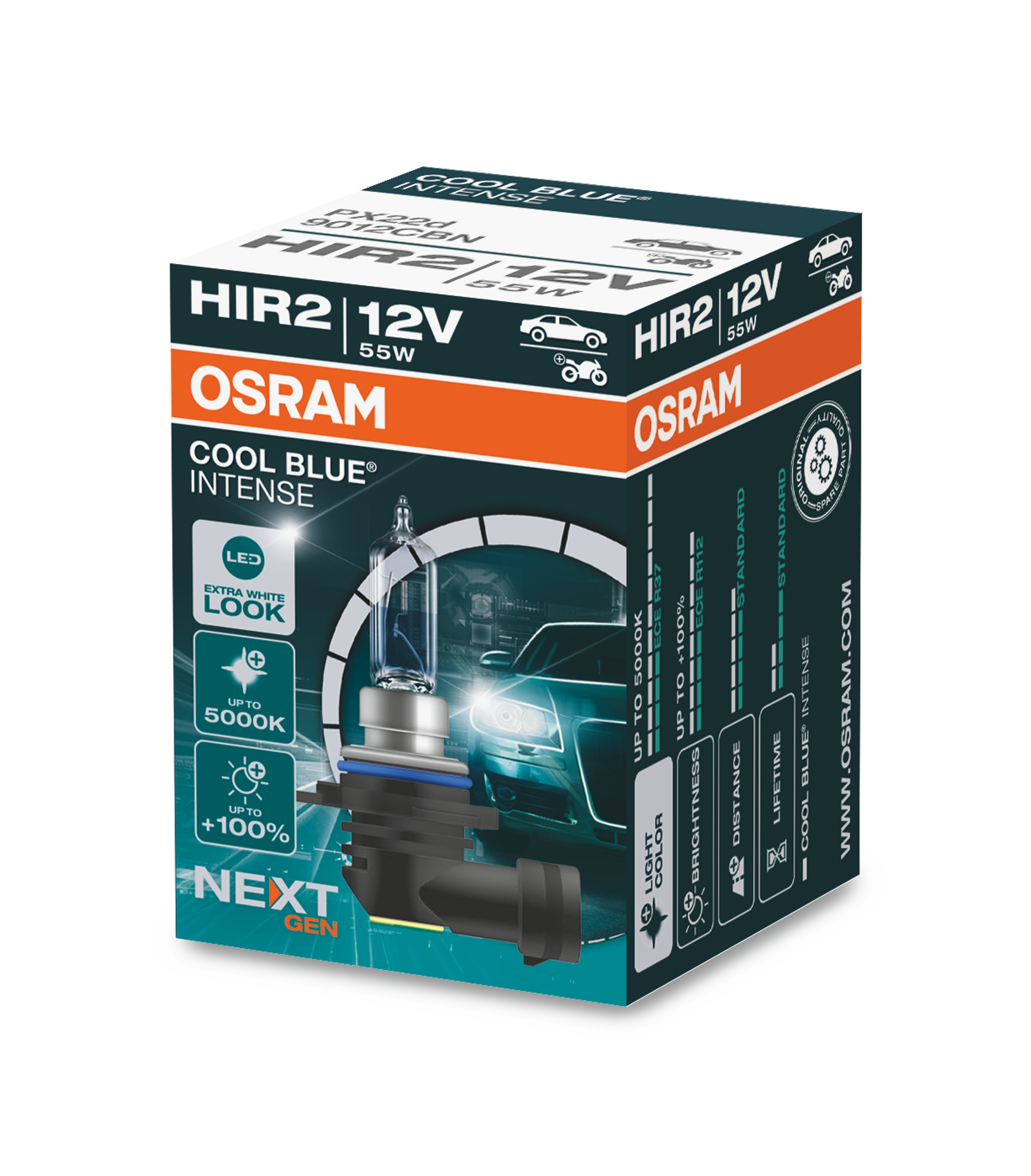 HIR2 12V 55W PX22d Cool Blue Intense 4000K +20% 1St. OSRAM