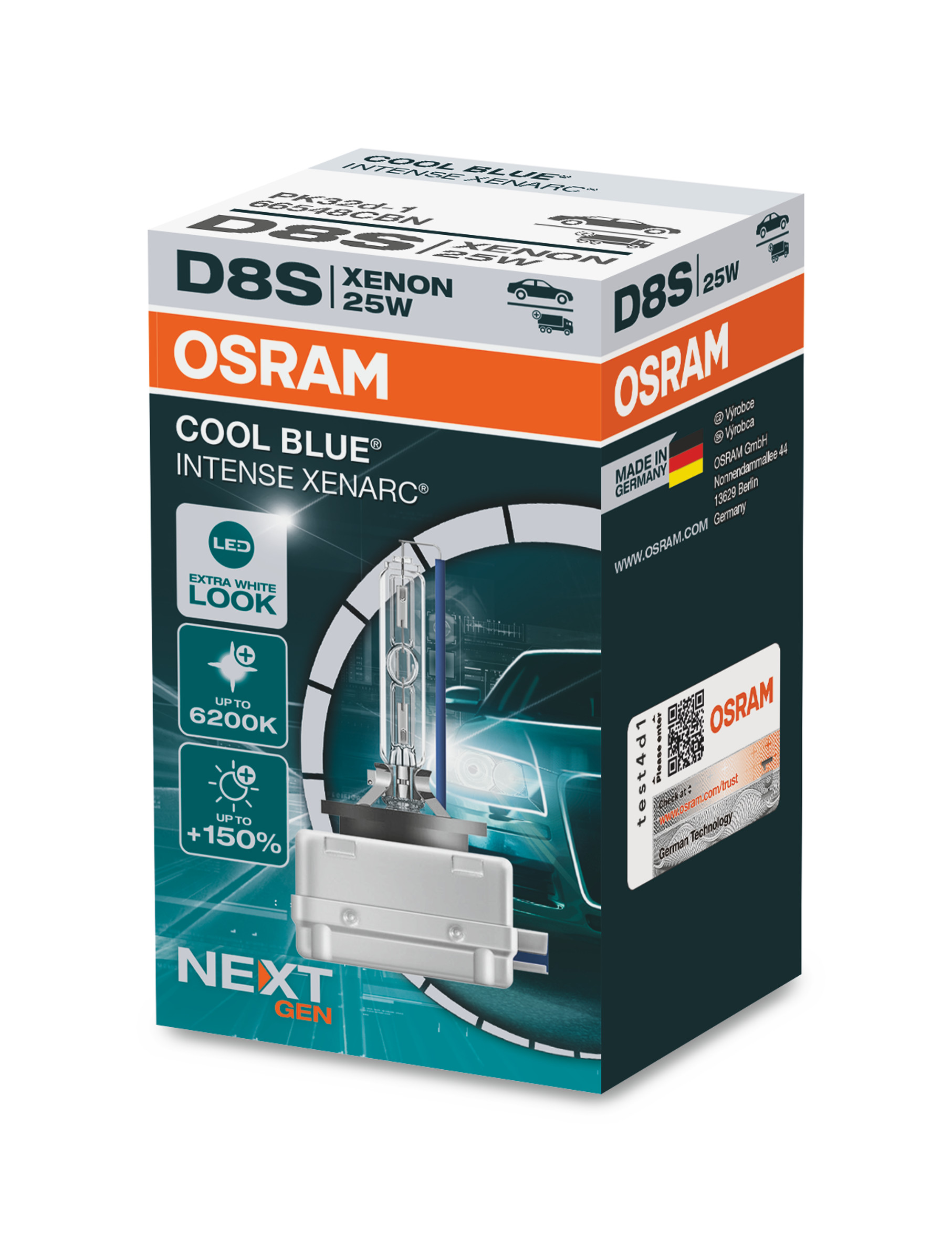 D8S 12V+24V 25W PK32D-1 XENARC COOL BLUE INTENSE NextGen. 62